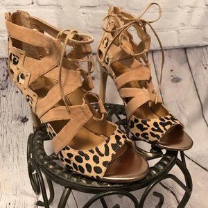 Animal Print Heeled Sandals